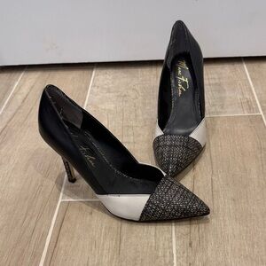 Marc Fisher Black and White Pointed Heels
